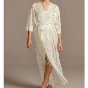 Crochet Lace Long Robe with sash